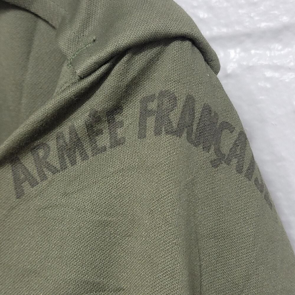 Vintage French Army Field Jacket Canvas Pockets Fits S/M Military - Picture 2 of 10